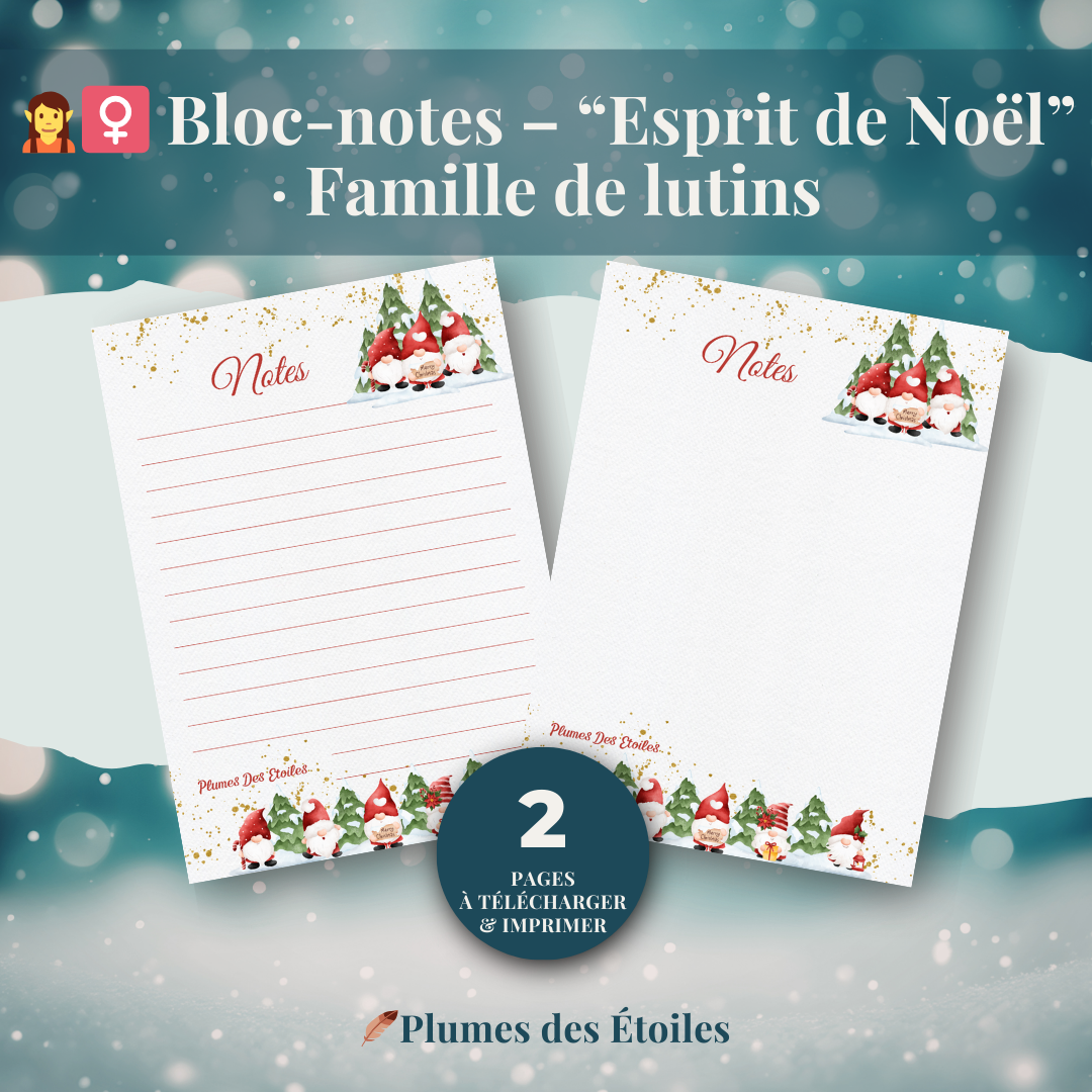 🧝‍♀️Un bloc-notes digital chaleureux et ludique, célébrant l’esprit de famille et la magie collective de Noël.🧝‍♀️