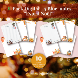 🎄 Un pack de bloc-notes digitaux festifs pour organiser, écrire et rêver au rythme de la magie de Noël. Illustrations chaleureuses, ambiance hivernale et douceur créative pour accompagner toutes tes listes et pensées de fin d’année.🎄