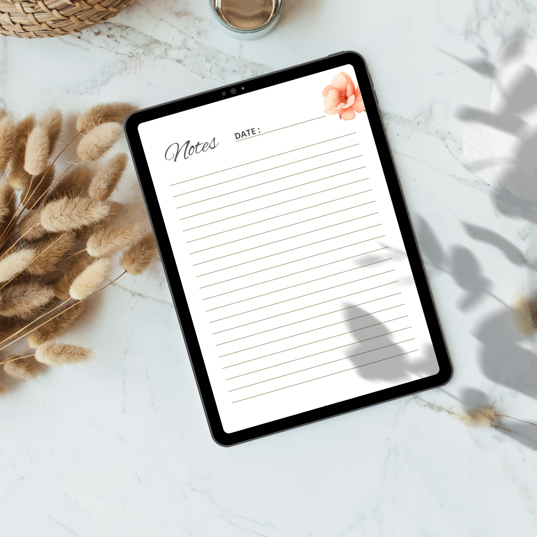 🌸 Un carnet de notes poétique de 50 pages lignées, à imprimer ou utiliser en numérique, pour accueillir tes pensées, idées et élans créatifs avec douceur. 🌸 