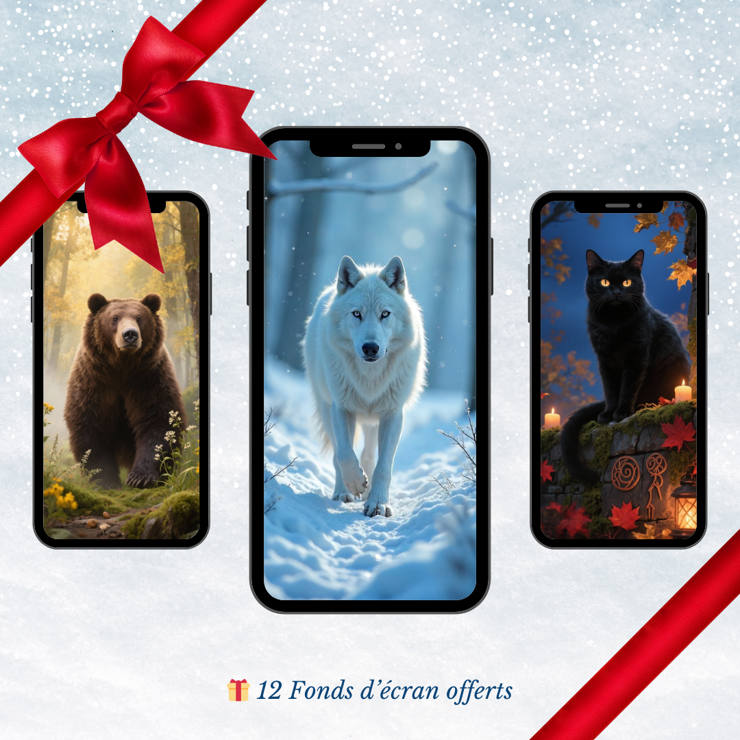 Calendrier mural digital 2026 inspiré des animaux totems, alliant illustrations mystiques, guidance spirituelle et organisation quotidienne. Un compagnon visuel et symbolique pour rester aligné·e avec les cycles naturels tout au long de l’année.