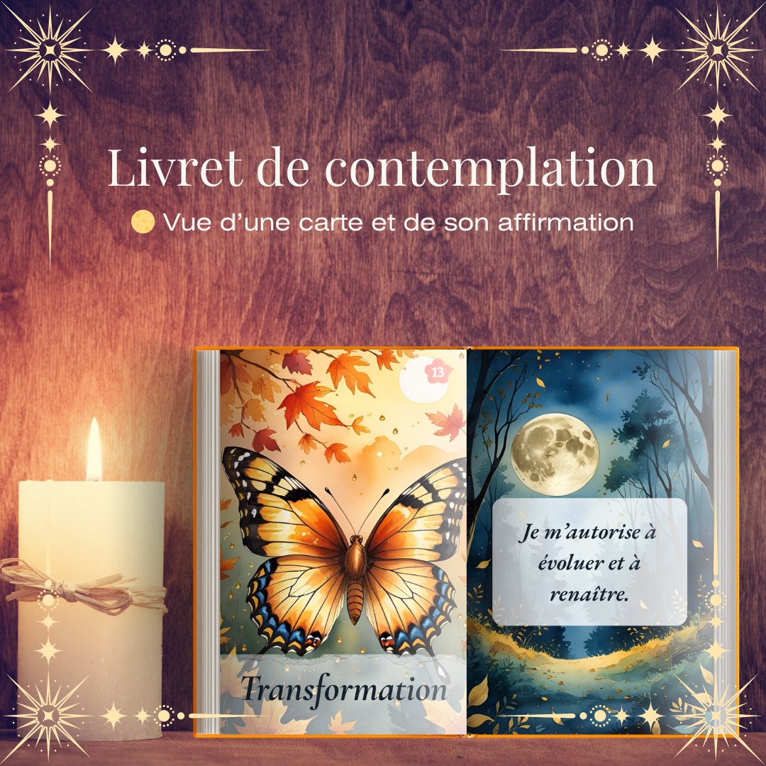 Un oracle digital premium de 78 cartes d’affirmations, accompagné de deux livrets profonds et guidés, pour t’accompagner dans tes rituels, tirages et pratiques intuitives en lien avec la Pleine Lune des Moissons.