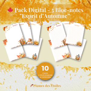 🍁 Pack Digital Bloc-notes – "Esprit d’Automne"