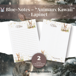 🐰 Un bloc-notes digital A6 au design lapin kawaii, léger et délicat.🐰