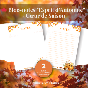 🍁 Bloc-notes Digital – Esprit d’Automne · Cœur de Saison