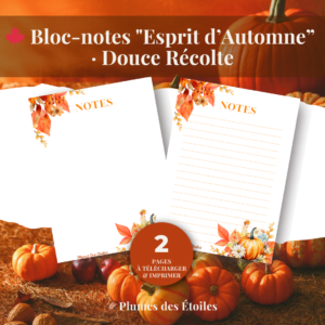 🍁 Bloc-notes Digital – Esprit d’Automne · Douce Récolte