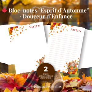 🧸 Bloc-notes Digital – Esprit d’Automne · Douceur d’Enfance