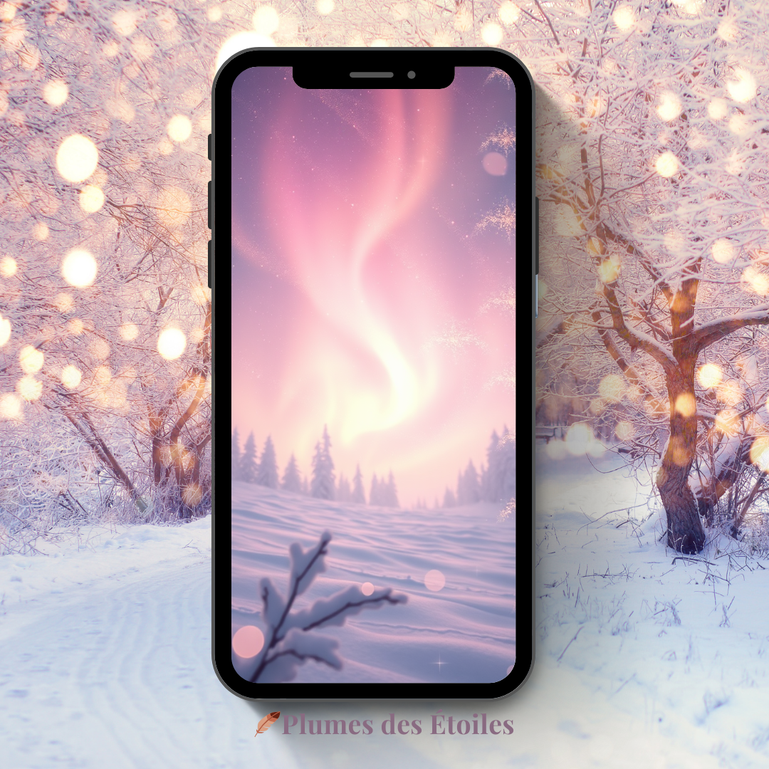 ❄️ Une aurore pastel et céleste pour accompagner l’énergie du Solstice. Fond d’écran lumineux, doux et profondément spirituel. Il est compatible avec iOS & Android❄️ 