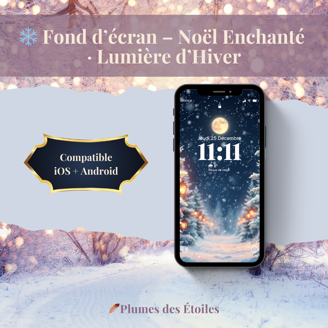 ❄️ Fond d’écran Noël enchanté en haute définition. Une lumière d’hiver douce et magique pour illuminer ton smartphone tout le mois de décembre. Il est compatible avec iOS & Android❄️