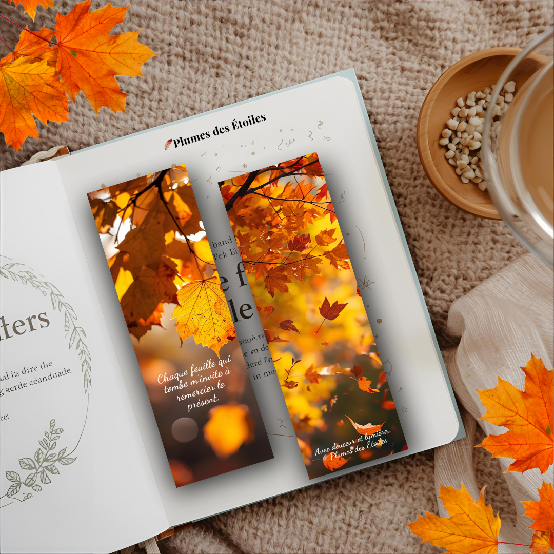 🍁 Offre-toi un instant de douceur avec 3 marque-pages poétiques à imprimer. Feuilles, lune et étoiles accompagnent tes lectures, journaux et moments de contemplation. 🍁 