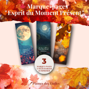 🍁 Offre-toi un instant de douceur avec 3 marque-pages poétiques à imprimer. Feuilles, lune et étoiles accompagnent tes lectures, journaux et moments de contemplation. 🍁 