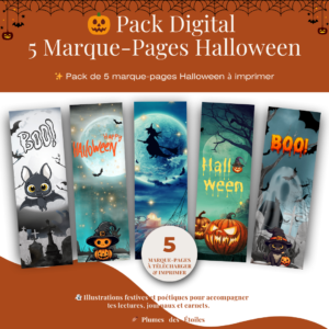 Un pack de 5 marque-pages illustrés pour accompagner tes lectures d’automne dans une ambiance mystérieuse, poétique et délicieusement ensorcelante.