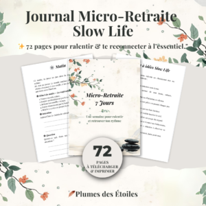 🌿 Journal digital – Micro-Retraite Slow Life